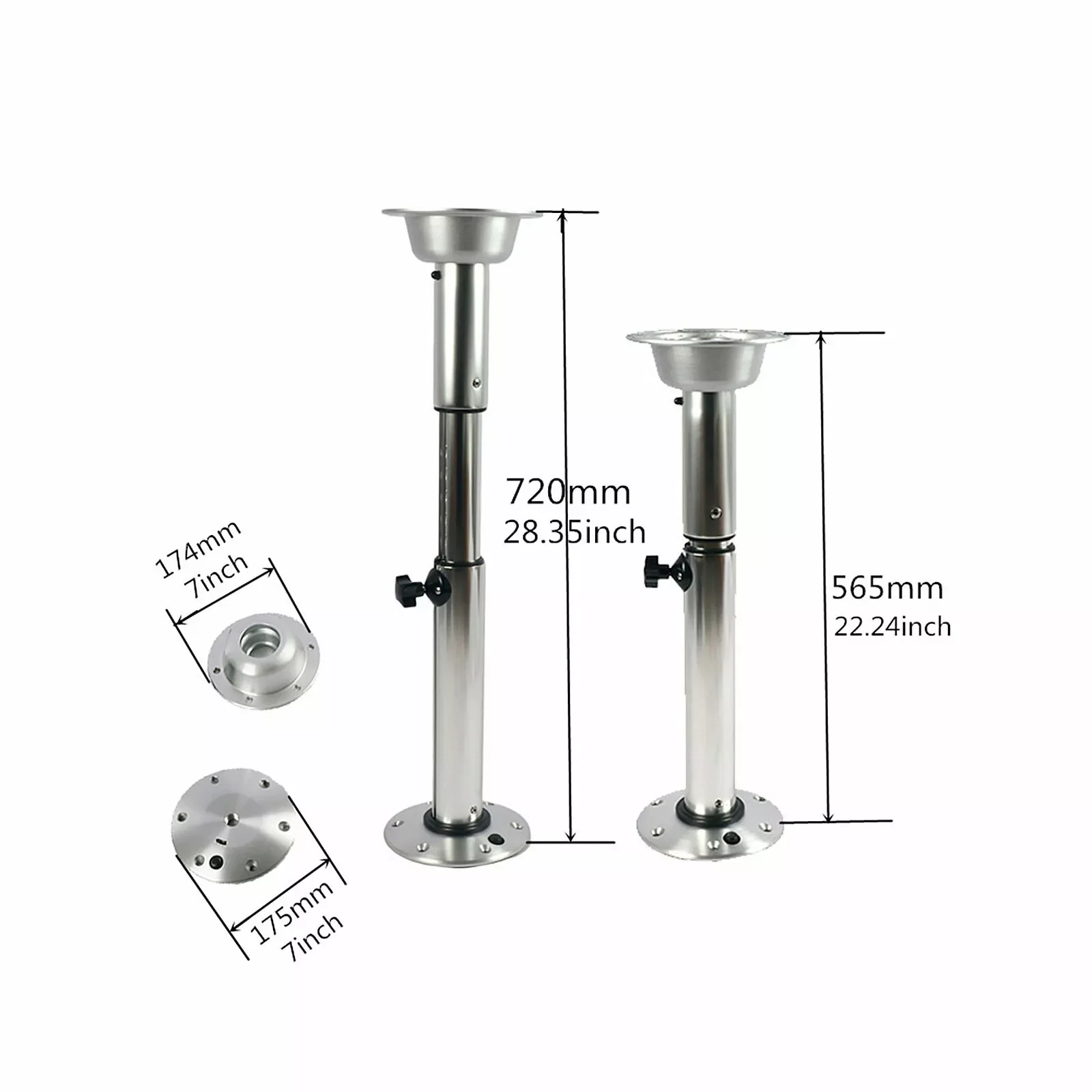 Table Pedestal Telescopic Furniture Leg Stand Base For RV Marine Boat Aluminum Table Mount Adjustable Height Table Leg