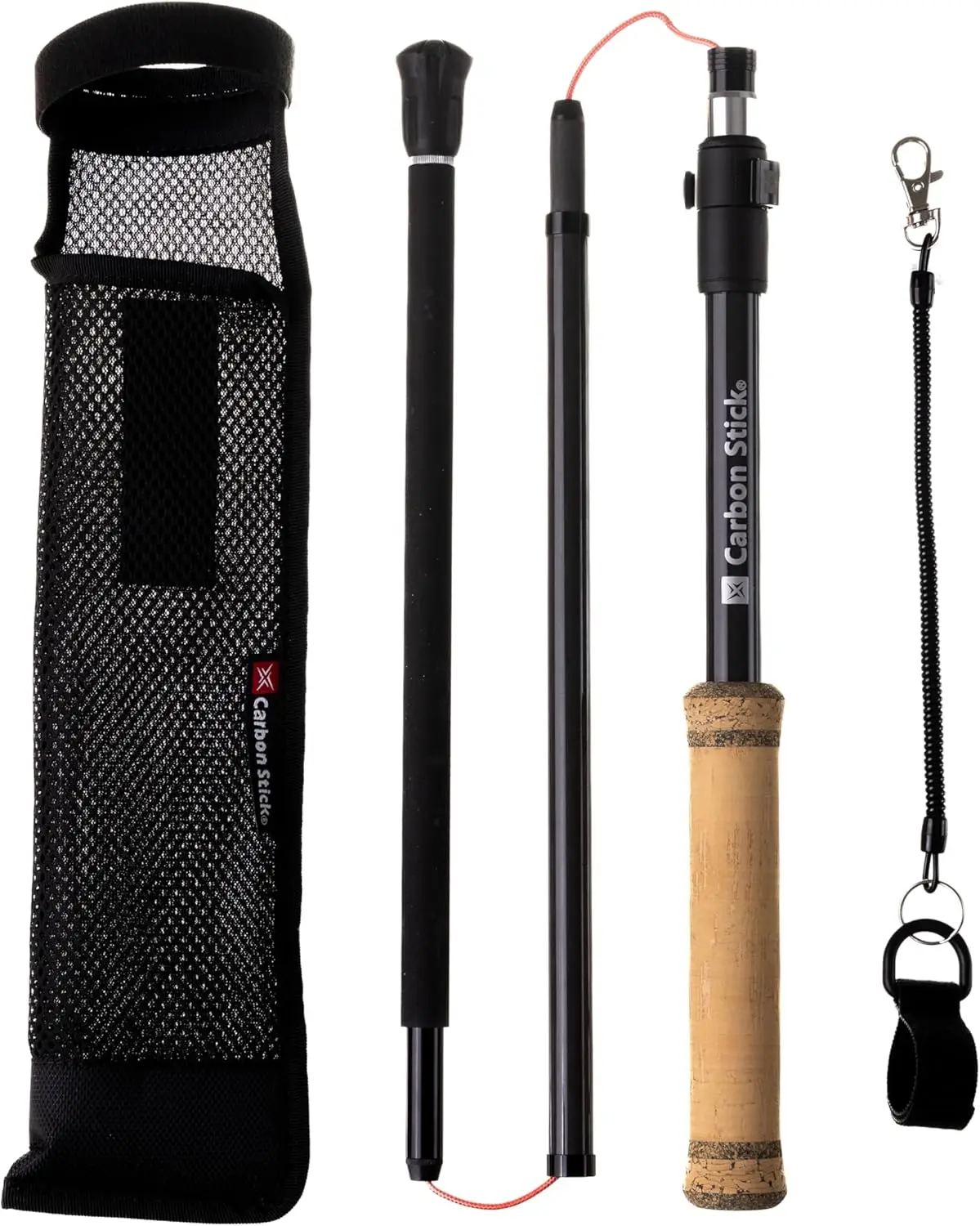 

Carbon Fiber Wading Staff 3-Piece Z-Fold Design Cork Handle Fishing Stick