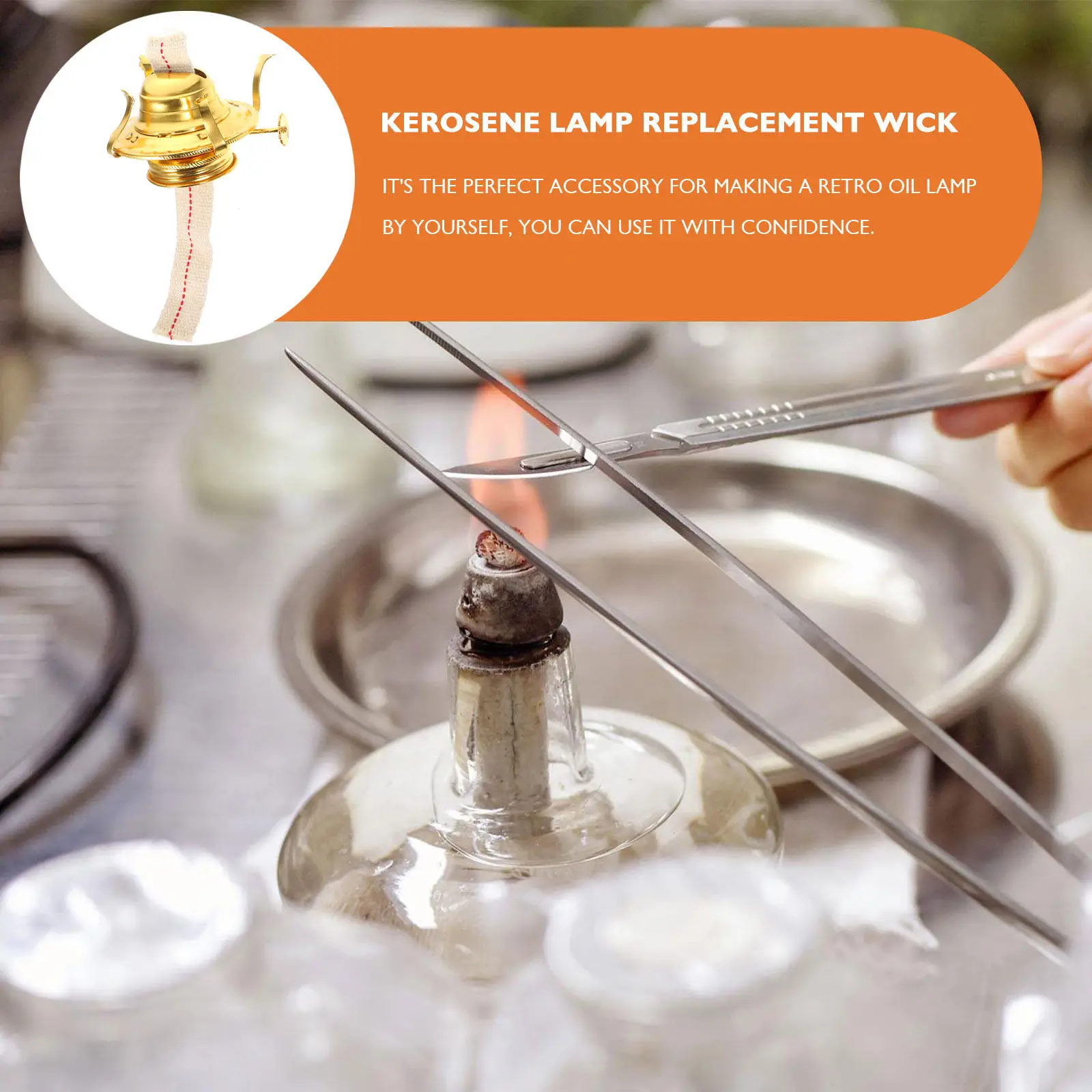 Glass Oil Accessories Large Wicks Burner Replacement Parts Vintage Home Outdoor Lighting Oil Lamp Wick Holder Retro