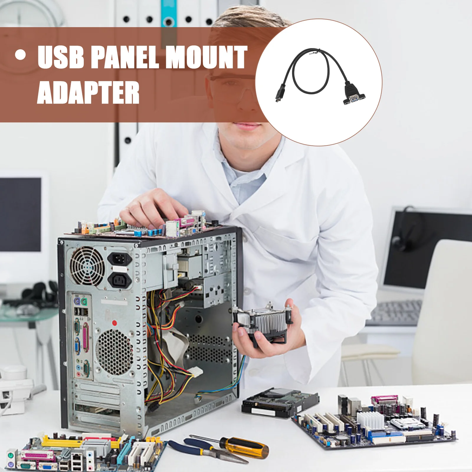 

05M to USB A 3.0 Panel Mount Adapter Cable USB Extension for Computer Motherboard Fast Transmission Stable Connection