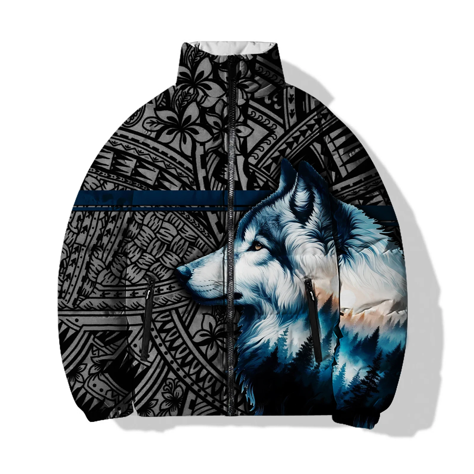 Wolf New in Down Coats Cool Men\'s Cold Jackets Warmth Tiger Men\'s Winter Coat 3D Printing Decent Animal Durable Parkas Man Male