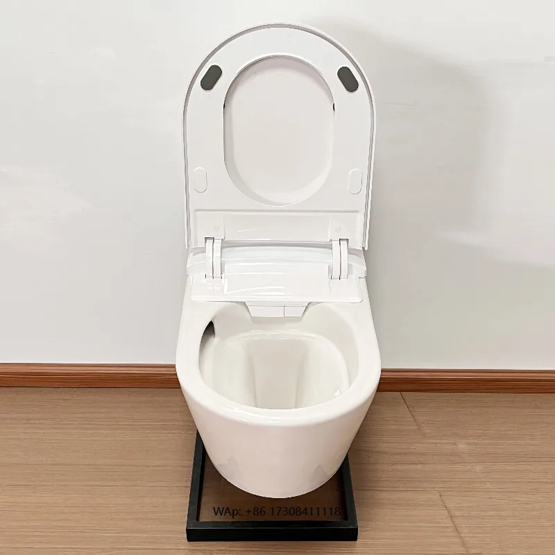 โถสุขภัณฑ์อัจฉริยะติดผนัง ฝาเปิดอัตโนมัติ พร้อมเซ็นเซอร์ตรวจจับการเคลื่อนไหว ระบบทำความร้อน รีโมทคอนโทรล ทรงยาว ไม่มีข้อจำกัดแรงดันน้ำ