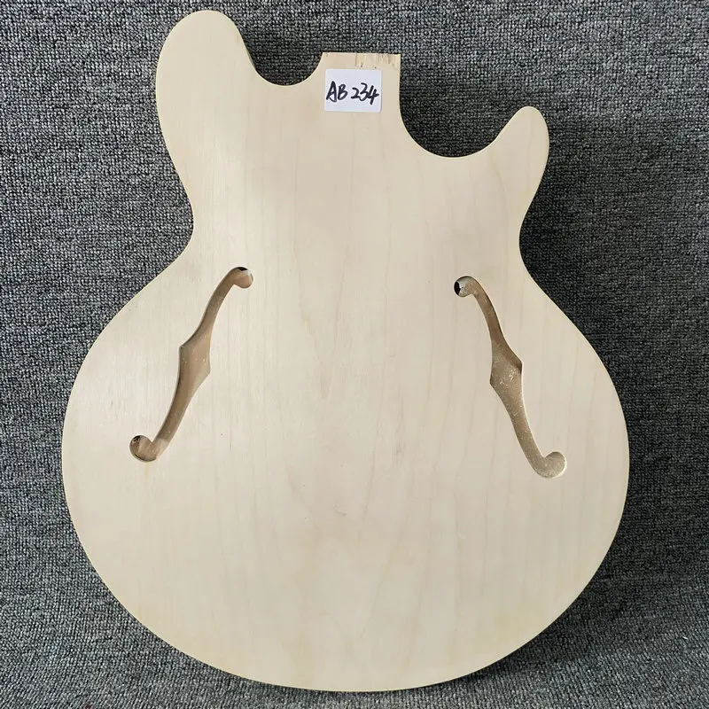 AB234 Electric Bass Body Semi Hollowbody Jazz Bass Unfinished Genuine EPI Right Hand for DIY Replacement