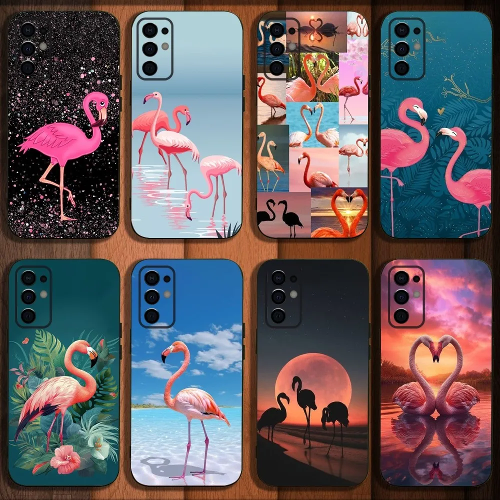 Animal Fantasy cool Flamingos Phone Case For Samsung S24,S21,S22,S23,S30,Ultra,S20,Plus,Fe,Lite,Note,10,9,5G Black Soft Cover