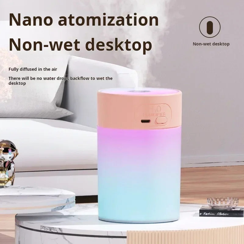 Colorful Atmosphere LED USB Mini Humidifier Car Home Bedroom Air Moisturizer Portable Desktop Aromatherapy Waterless Ultrasonic