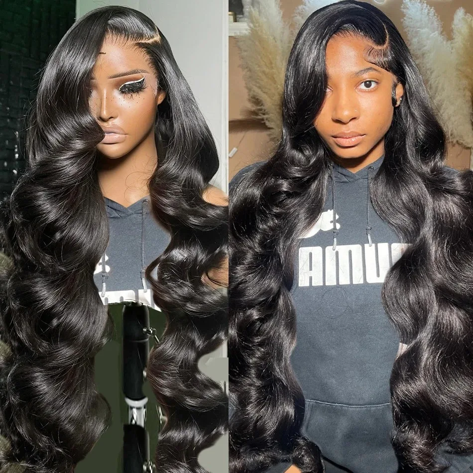 HD Transparent 13X6 Body Wave Lace Frontal Wigs 30 38 Inch 13X4 Lace Front Human Hair 13X6 Wig 150 180 Density For Black Women