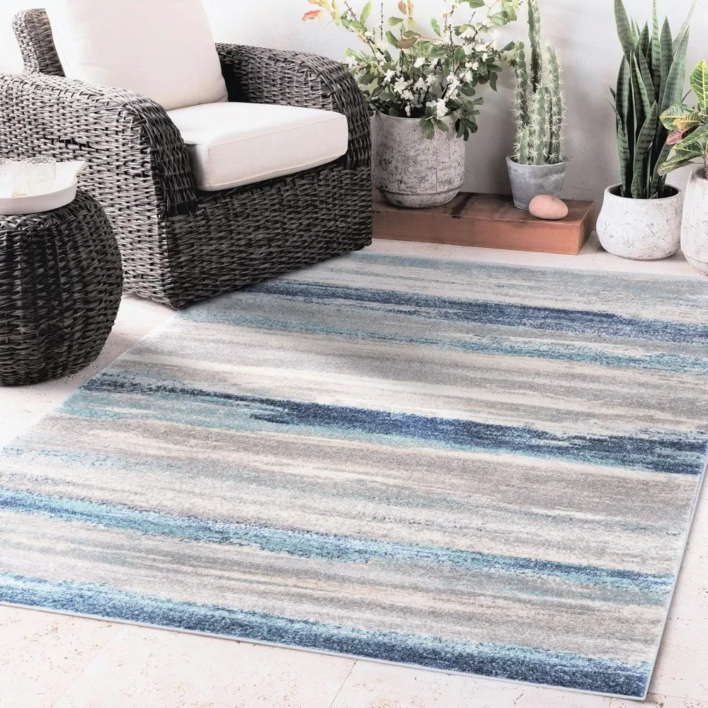 Tower Hill Abstract Blue 8x10 Area Rug