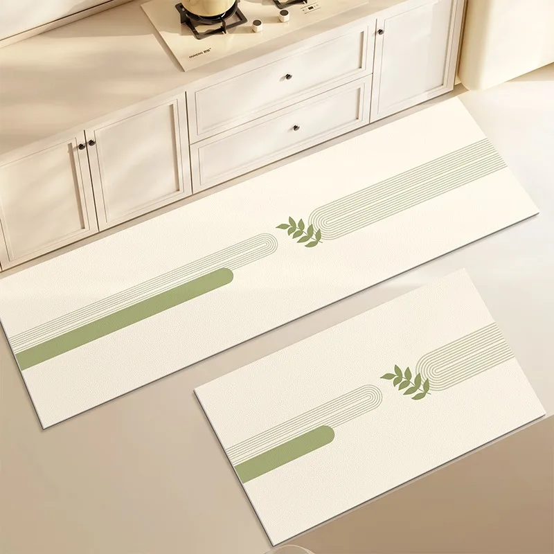 

Floor Mat for Kitchen PVC Leather Waterproof Carpet Anti-slip Oil-proof Long Strip Rug Wipeable Easy To Clean Foot Mats Alfombra