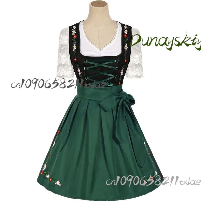 فستان خادمة البيرة البافارية 2025 - فستان قصير مشد برباط مع مريلة قابلة للفصل وسلسلة شتاين البيرة