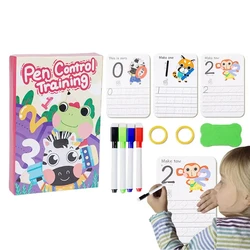 Montessori caneta controle livro treinamento para crianças, reutilizável caligrafia desenho livro, educação precoce, desenho animado prática cartão, presente, 1pc