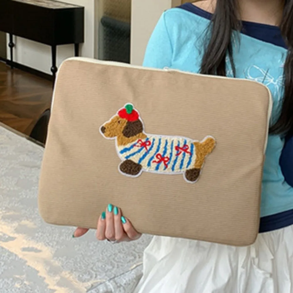 Tablet Pouch Cartoon Dog Laptop Sleeve Bag Shockproof Sweet Tablet Sleeve Bag Thin Kawaii Girl Computer Bag Girls/Lady/Women