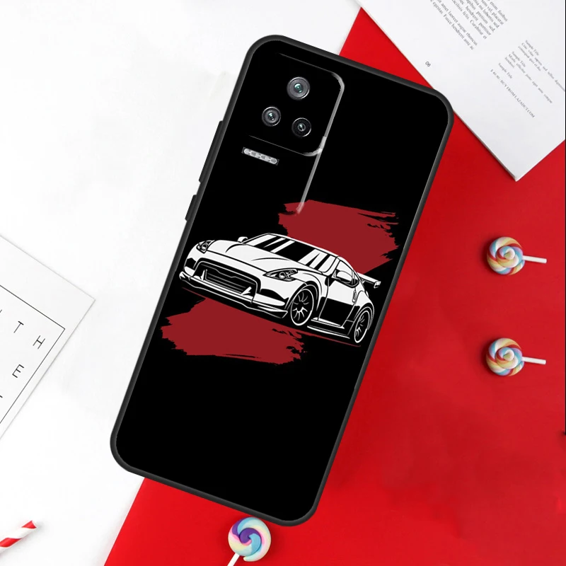 Sports Car JDM Drift 350Z 370Z Case For Xiaomi 13 12 Lite 12X 11T 12T Pro Cover For POCO F5 X5 X3 Pro X4 F4 GT F3 C40 M5s