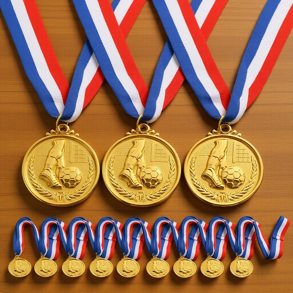 

12Pcs Delicate Medals for Football Tournament Winner Reward Student Achievement Award Metal Trophy Party Event Keepsake Gift