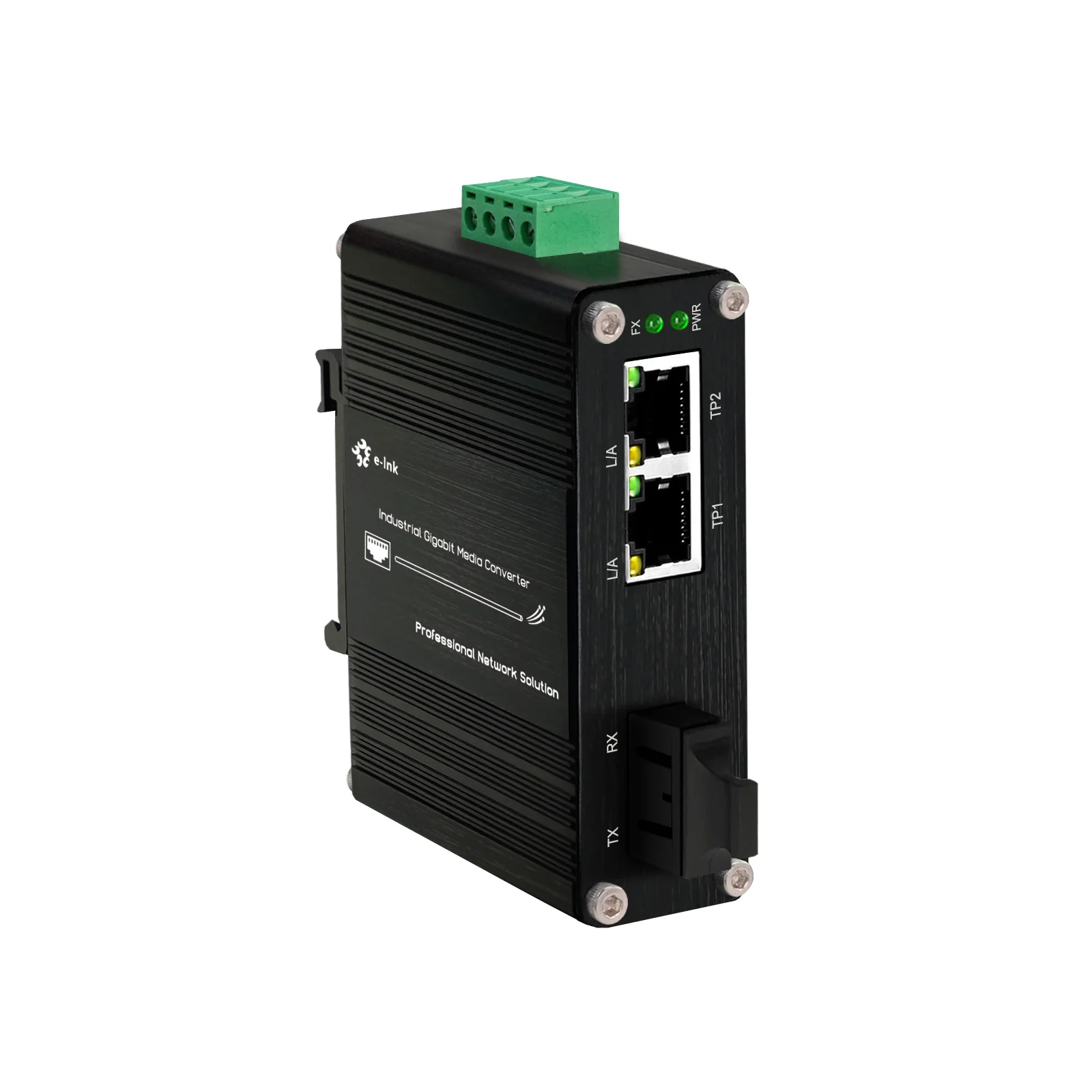 

Mini Industrial SC Gigabit Fiber Media Converter 802.3af/at 30W PoE Ethernet Media Converter 2 RJ45 + 1 SC