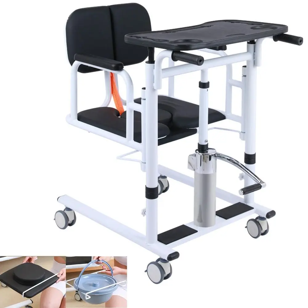 

Patient Lift Transfer Chair for Home,180 Split Seat for Elderly,W Potty,4 in 1 Height Adjustable Patient Transfer Chair for Sen