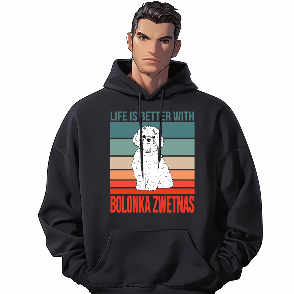 

Dog Owner Quote Life Is Better With Bolonka Zwetnas Cream Hoodies Summer Pullover Men Geek