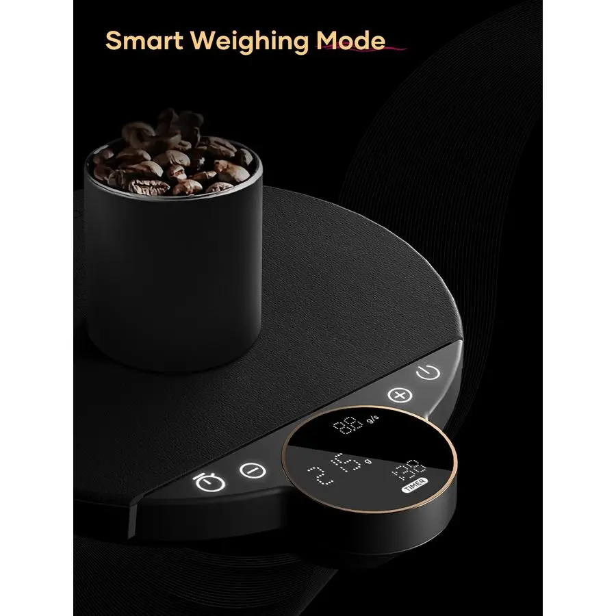 ميزان القهوة الرقمي المتوازن، التحكم الدقيق مع ثلاثة أوضاع مساعدة التخمير، الوزن، المنافسة، ميزان المطبخ الرقمي fo