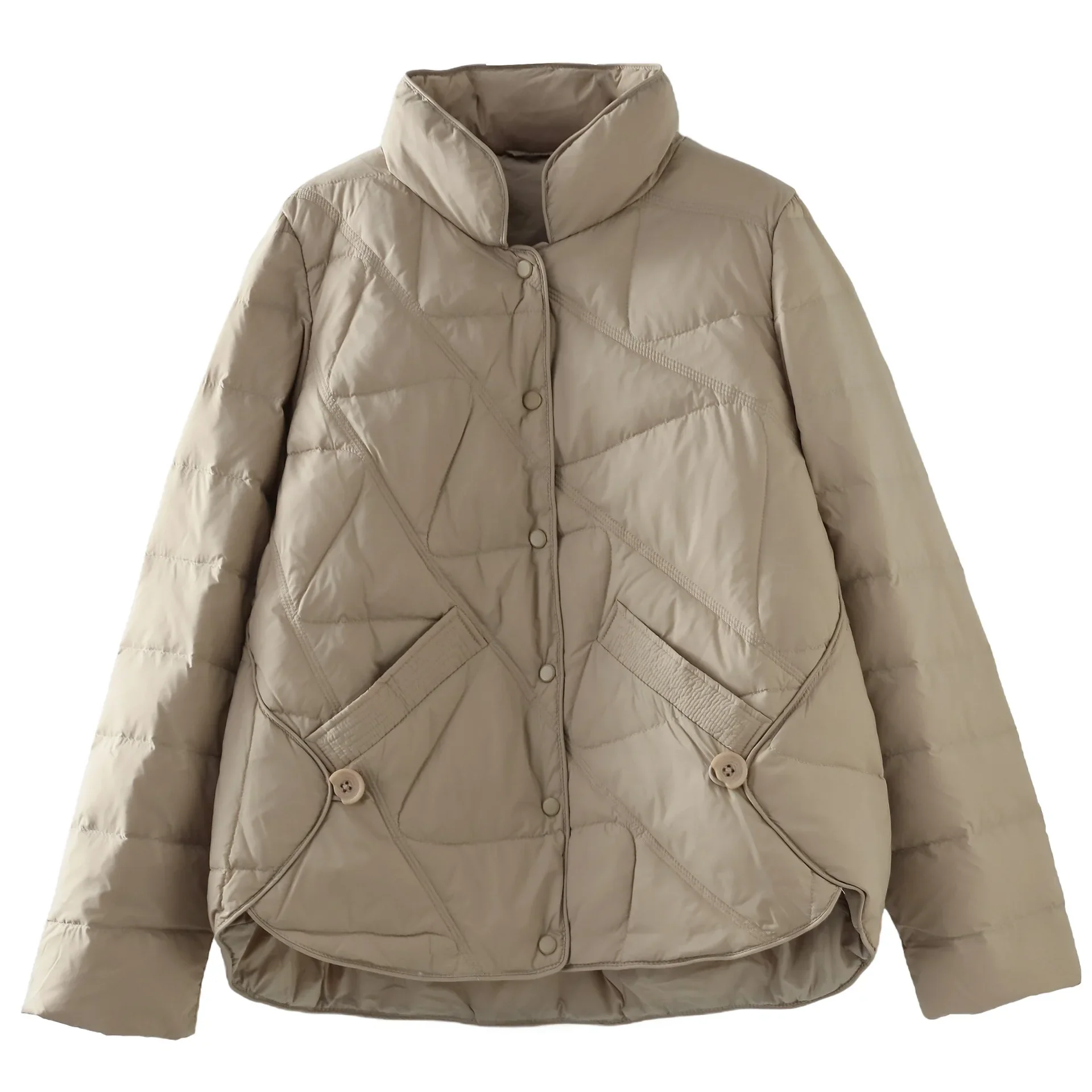 2025 Spring and Autumn New Women's Jacket Loose Commuter Lightweight Windproof Stand Up Collar Down Jacket