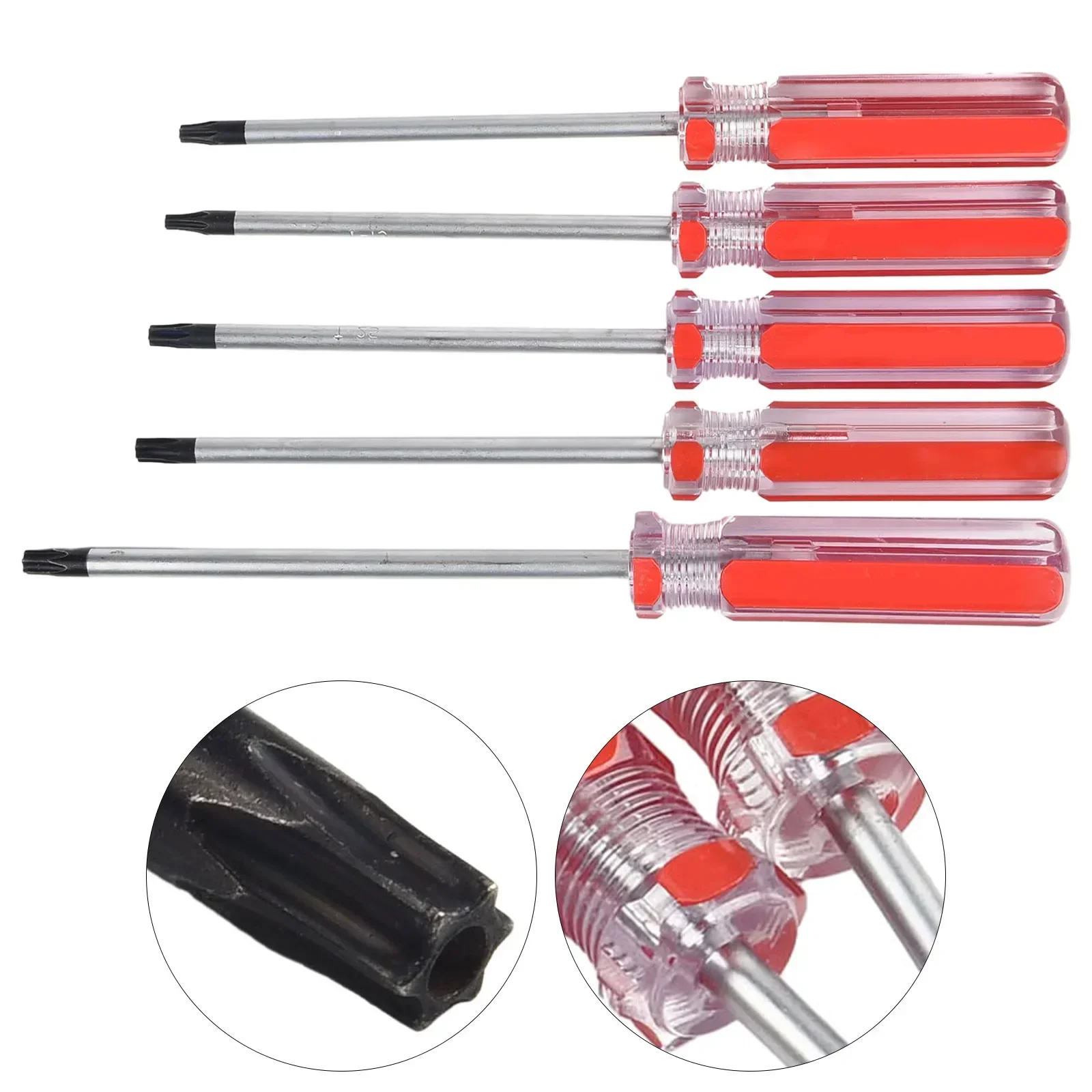 5pcs Torx Screwdriver Set Magnetic Torx Star Bit Driver Security Screwdriver Screw Driver Repairing Opening Tool T15 T20 T25 T27