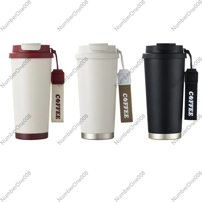 316 Stainless Steel 2-in-1 Coffee Thermos Cup Portable Travel Mug High Capacity Thermal Insulated Flask For Office