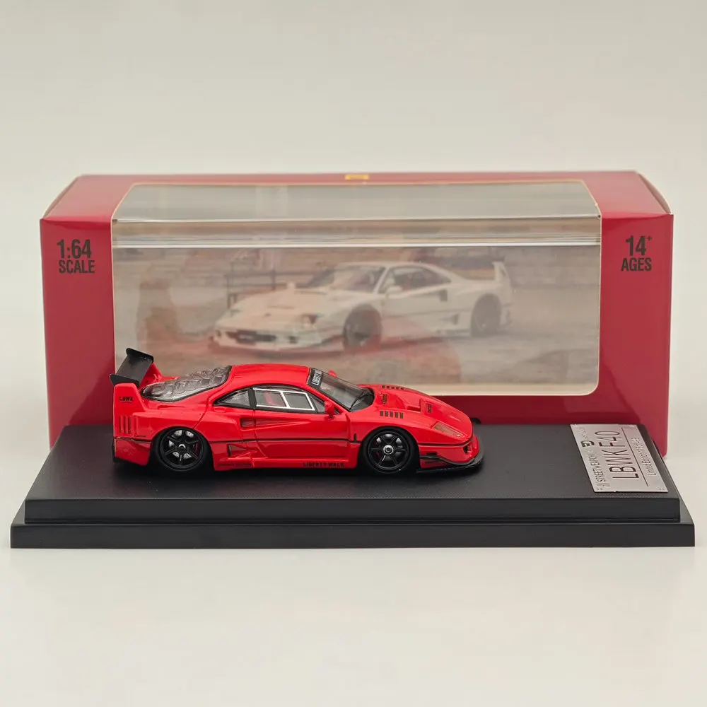 Литая под давлением модель автомобиля LBWK F40, масштаб 1/64, ограниченная серия STREET WARRIOR SW - игрушечный автомобиль из сплава с напуском для дисплея