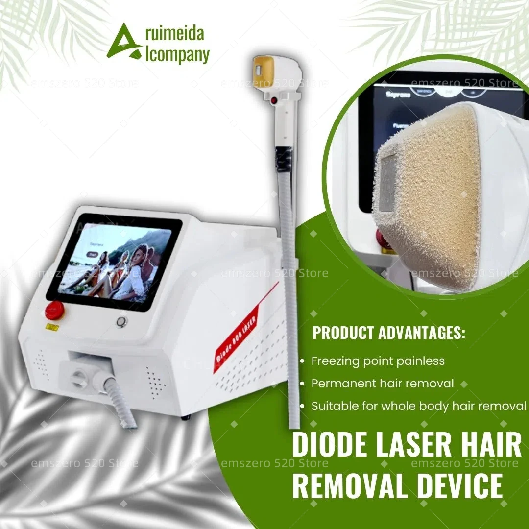 Professional 808nm Diode Laser Hair Removal Machine with Skin Cooling and Triple Wavelength Technology for Optimal Results