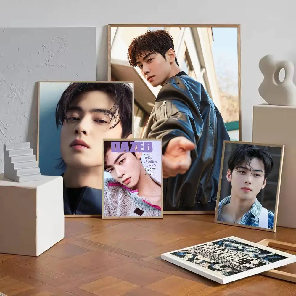 Korean stars Cha Eun-woo Poster Paper Print Home Living Room Bedroom Entrance Bar Cafe Art Painting Decoration