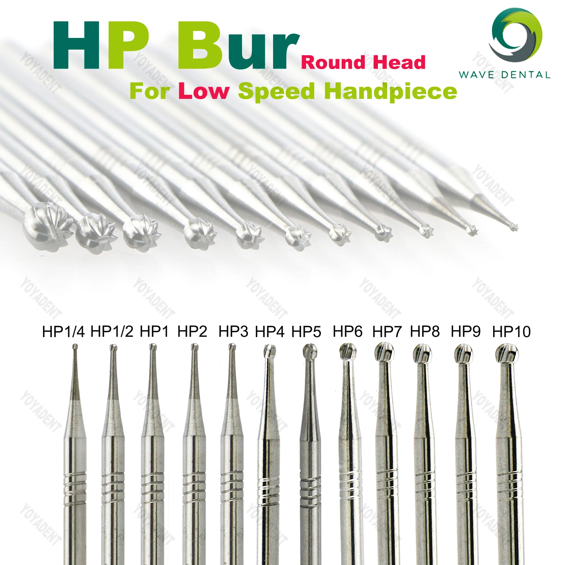 

WAVE Dental Burs Tungsten Carbide Burs HP Tungsten Steel Dental Drill Bits 5pcsPack For Straight Nose Cone Handpiece