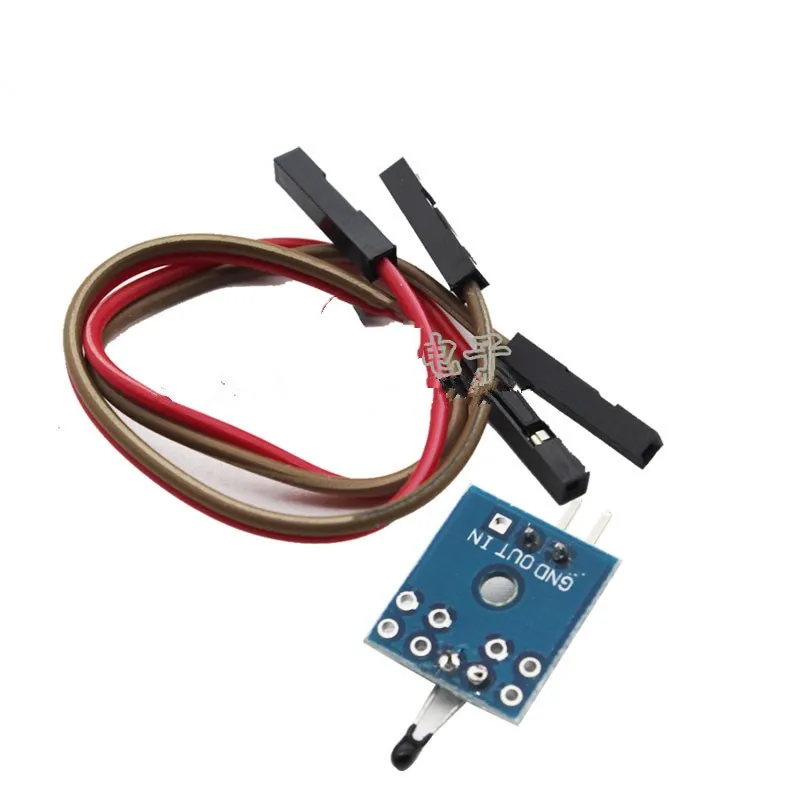 Sensor de temperatura com placa pequena, incluindo PCB, 2 fios DuPont de 20 cm de comprimento e termistor