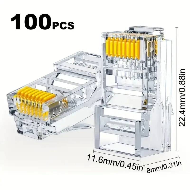 100 RJ45 Gold Plate…