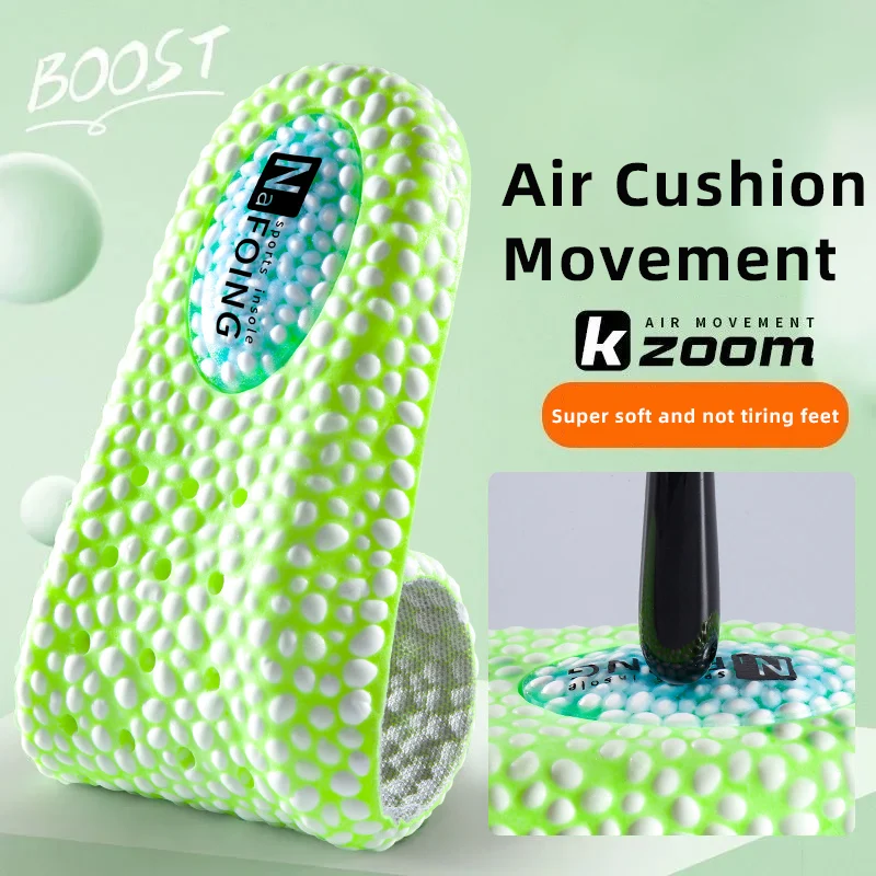 New High Elastic Soft Memory Foam Sport Insoles for Shoes Boost Shock Absorption Breathable Running Accessories For Soles