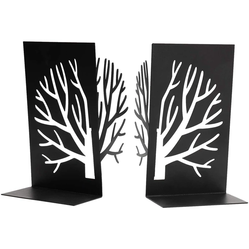 Book Ends, Bookends For Heavy Books, Bookend Book Shelf Holder Home Decorative, Book End Black 1 Pair