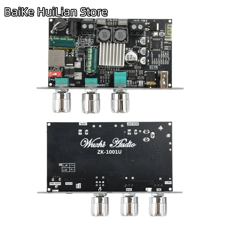 

1001U Mono 100W BT 5.3 Amplifier Board Module Supports APP AUX USB Flash Drive USB Sound Card TPA3116D2 DC 9-24V