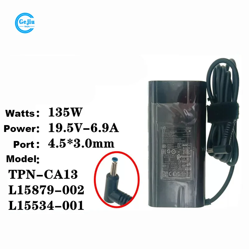 NEW ORIGINAL Laptop Power Adapter for HP Victus 4 5 6 15-CX 16-A0 17-CD 15-DK 135W 19.5V-6.9A L15879-002 L15534-001