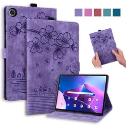 Funda For Lenovo Tab M10 3rd Gen Case 10 1 inch Emboss 3D Flower Cat Wallet Tablet Coque For Lenovo Tab M10 tb328fu tb328xu Case