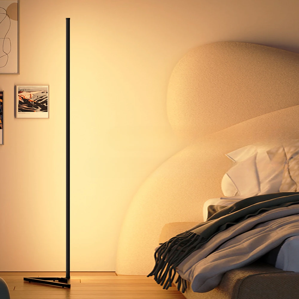 RGB Floor Lamp Magic Lights Bedroom Living Three Sections of Splicing Minimalist Corner Live Room Decor Atmosphere LED Lights