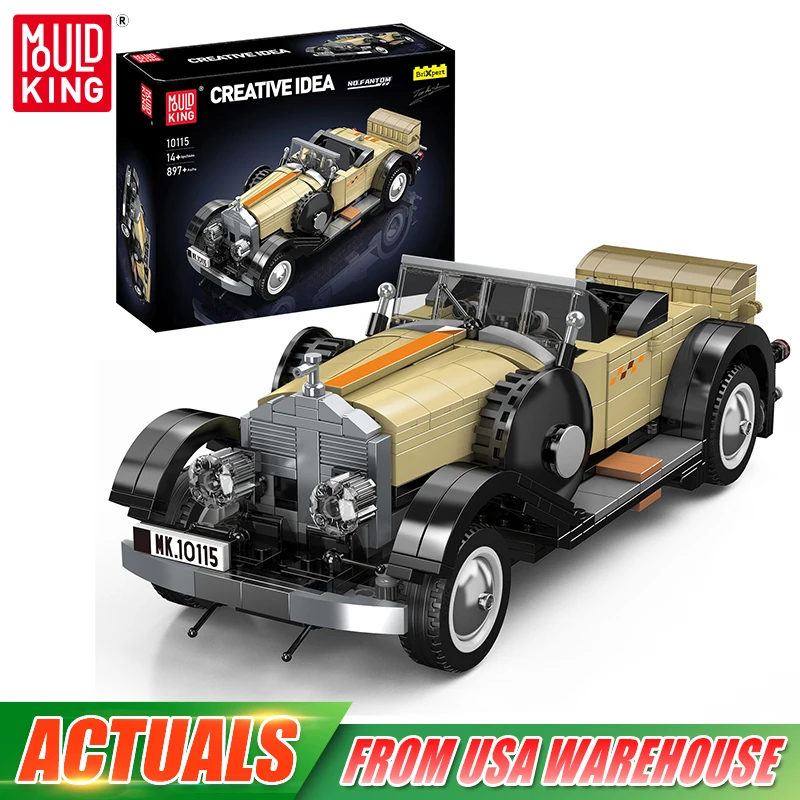 

Mold King 10115, технические автомобильные игрушки The Fantom, винтажный автомобильный строительный блок в сборе, старый автомобильный набор кирпичей, детский рождественский подарок
