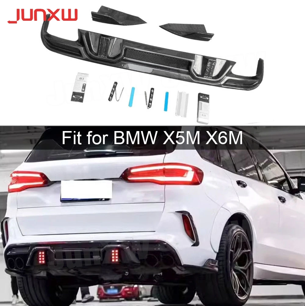 

Dry Carbon Fiber Rear Bumper Lip Diffuser For BMW F95 X5M F96 X6M 2020-2024 Side Splitters Back Bumper Guard Accessories