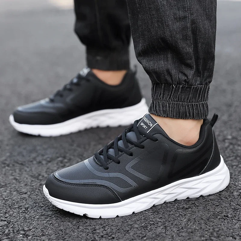 YRZL-zapatillas de deporte de cuero Artificial para hombre, zapatos deportivos informales de alta calidad, antideslizantes, para ocio al aire libre, otoño y primavera