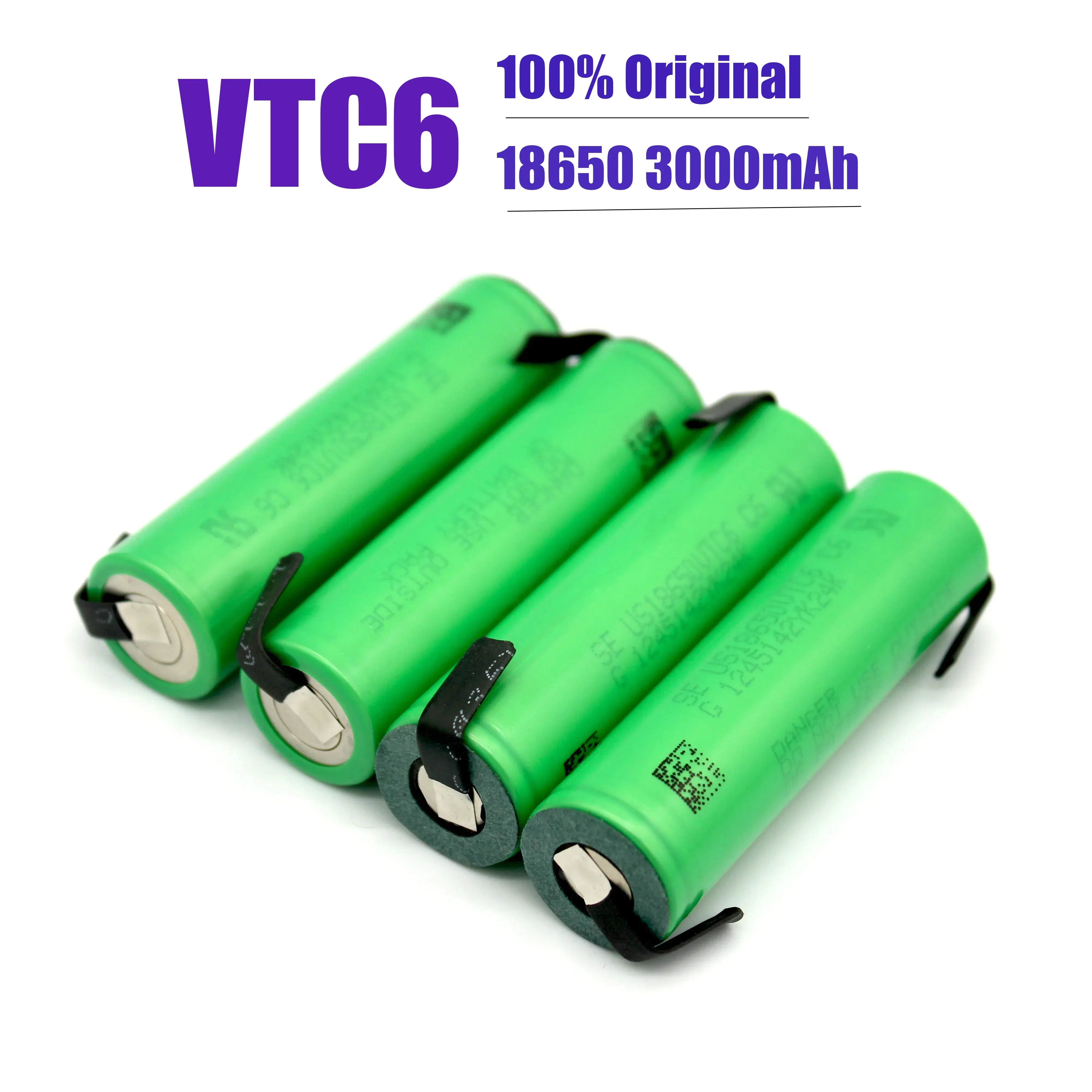 

100%.New Original.rechargeabie.VTC6.3.7V.3000mAh.Li-ion.battery.18650 for Sony.US18650.VTC6.30A Toys flashlight.tools.