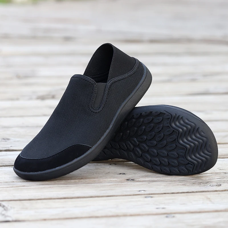 Men's Wide Toe Box Casual Shoes Non Slip Breathable Lightweight Comfort Wide Toe Fit Travel Shoes for Swollen Feet People