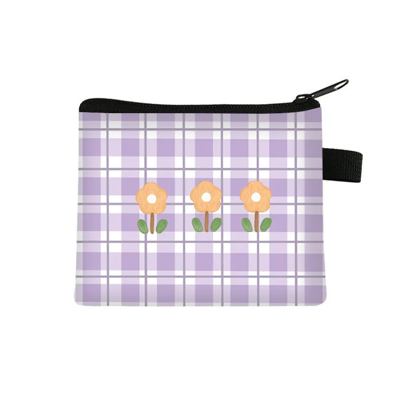 Children\'s Coin Purse Student Portable Card Bag Simple Square Fashion Polyester Short Soft Storage Bag Mini Bag Wallet Pochette