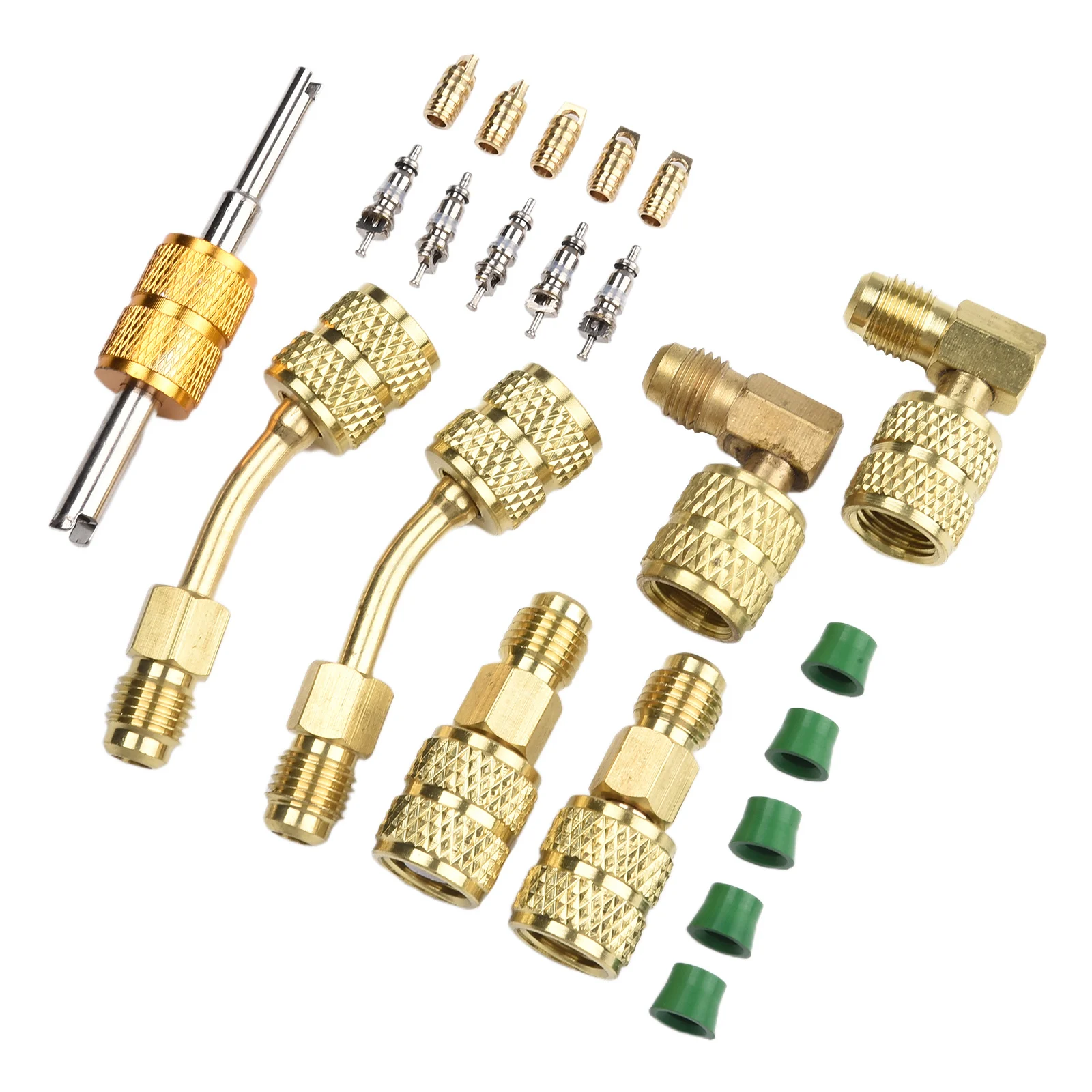 1/4SAE-5/16SAE Hose Connector R410 Adapter Kit Split Adapter Suitable For Air Conditioning HVAC Light Brightness R Spool AD C