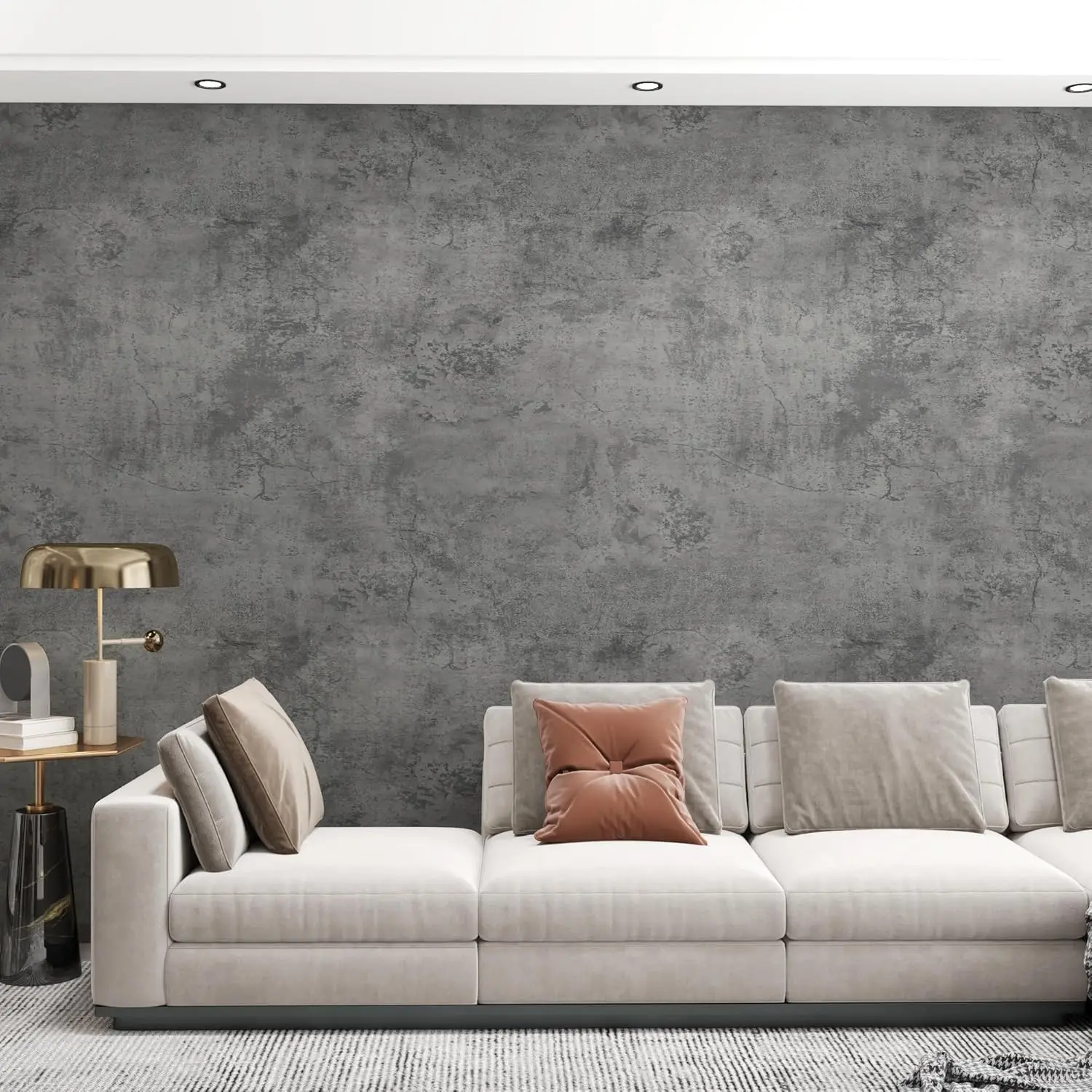 

Gray Cement Contact Paper Matte Thick 16x708 inch Grey Concrete Peel Stick Waterproof Wallpaper Industrial Style Kitchen Self Adhesive Wallpaper Bathroom Cabinet Shelf Liner Vinyl Decorative Film