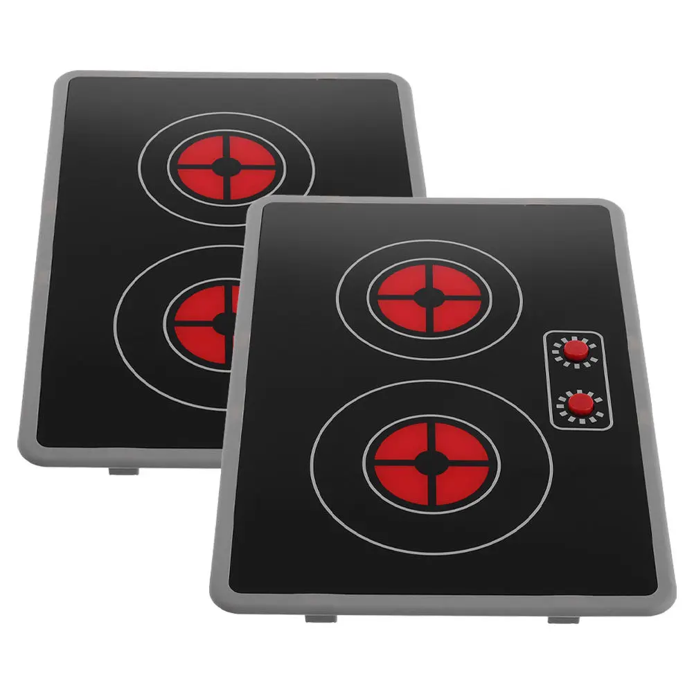 

2Pcs Kids Induction Cooker Playset Accessories Realistic Pretend Stove Lights Sounds Cooking Role Play Kitchen Appliance