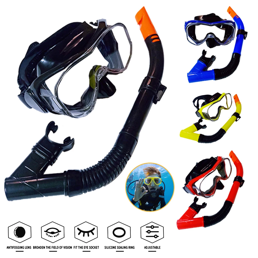 

Scuba Snorkeling Mask For Adult Men Women Wide View Dive Swimming Goggles With Dry Top Breathing System Adjustable Headband