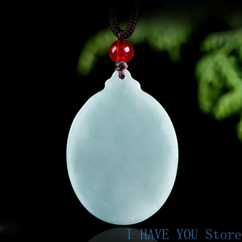 100% Genuine A-goods Jadeite Blue Water Dragon Brahma Buddha Pendant Men and Women Pendant Jewelry Gift Jade Necklace