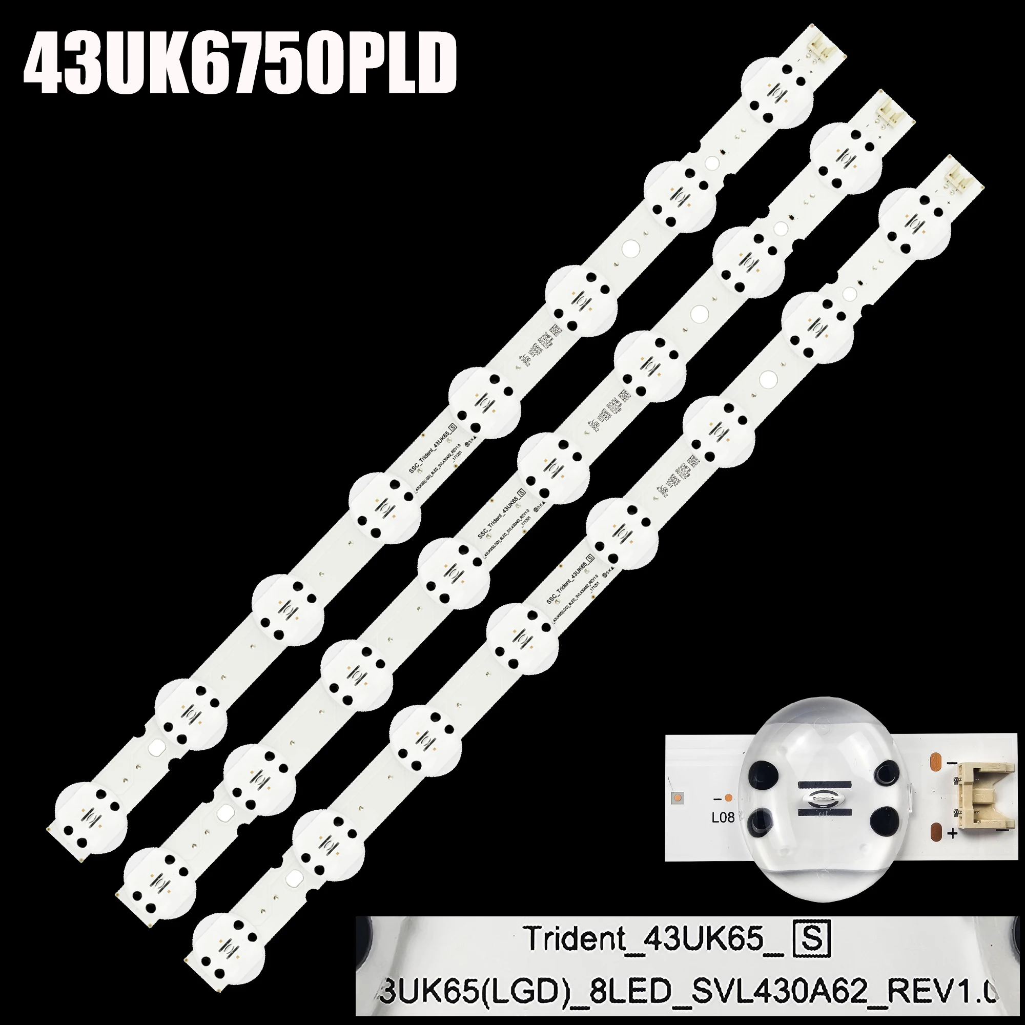 

LED strip for 43UK6500 43UK6750 43UK6520 43UK6510 43UK6520PSA 43UK6510PSF HC430DQG-SLUR-A14X LGD43062 Trident_43UK65_S SVL430A62