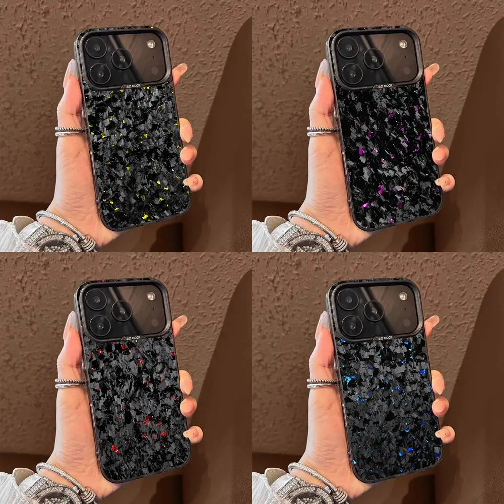

For Carbon Fiber Pattern Painting Phone Case iPhone 15,17,11,14,13,16,12,E,Max,Plus,Air,Pro,Mini Black Matte Cover