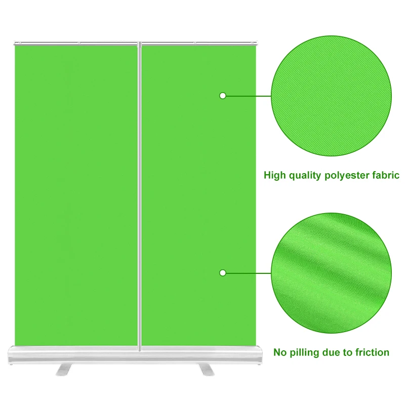 100% Polyester Green Screen,Wrinkle-Free Backdrop With Stand,Pull-Up Type Chroma Key Screen For Photography Stream Online Video